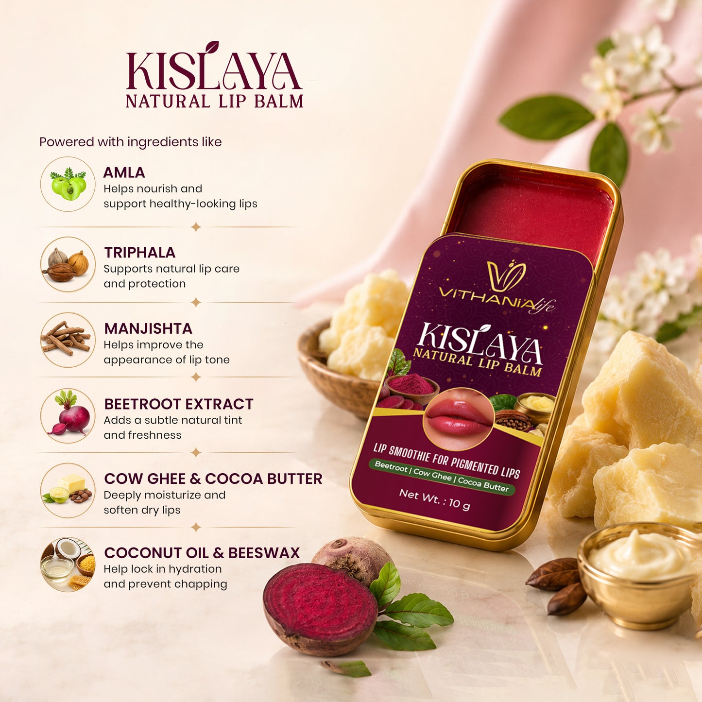 KISLAYA Natural Edible Lip Balm